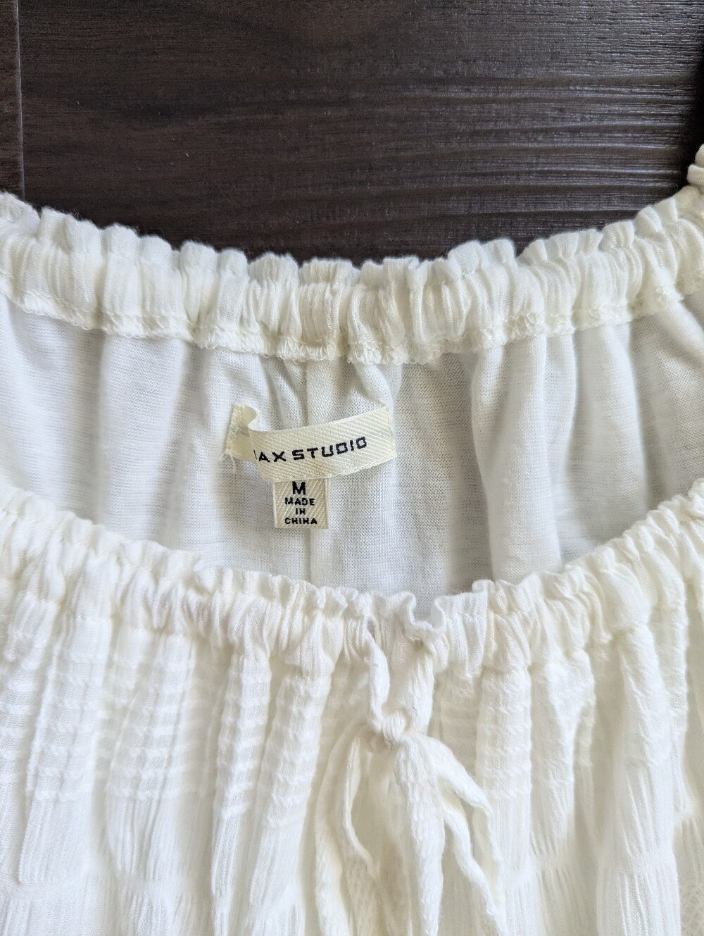 Max Studio White Tiered Dress Mini Medium Boho Cottagecore Flowy Romantic - Picture 4 of 9